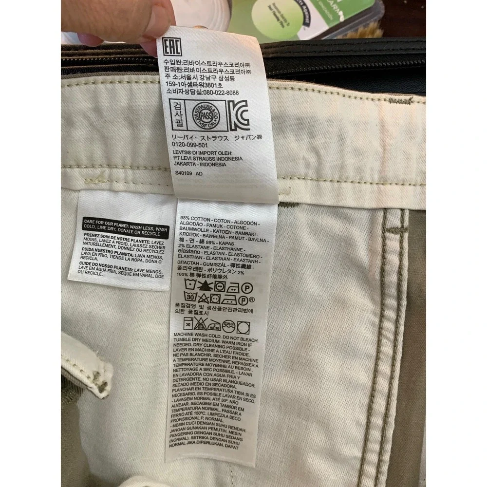 Levi's Mens‎ Chinos Casual Pants Straight Leg Khaki Beige W40 L32